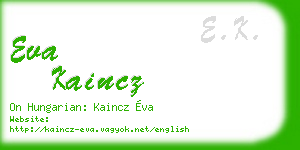 eva kaincz business card
