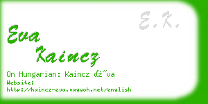 eva kaincz business card